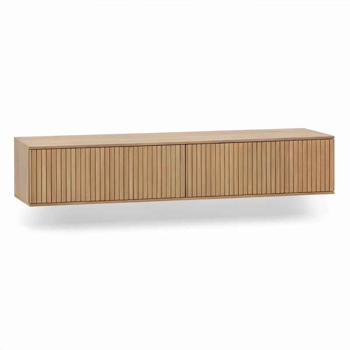 TV-Lowboard 180 x 40 x 45 cm aus MDF mit Eichenfurnier, Natur