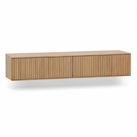 TV-Lowboard 180 x 40 x 45 cm aus MDF mit Eichenfurnier, Natur